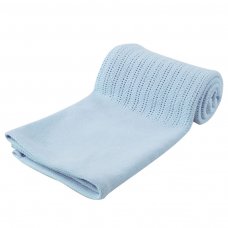 CBP60-B: Blue Deluxe Personalisation Cellular Cotton Roll Blanket